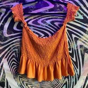 Off-Shoulder Scrunch Crop Top